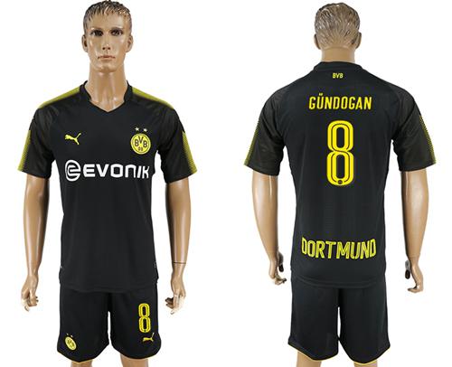 Dortmund #8 Gundogan Away Soccer Club Jersey - Click Image to Close